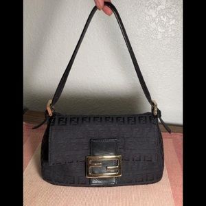 Authentic Fendi Monogram Canvas Baguette Bag